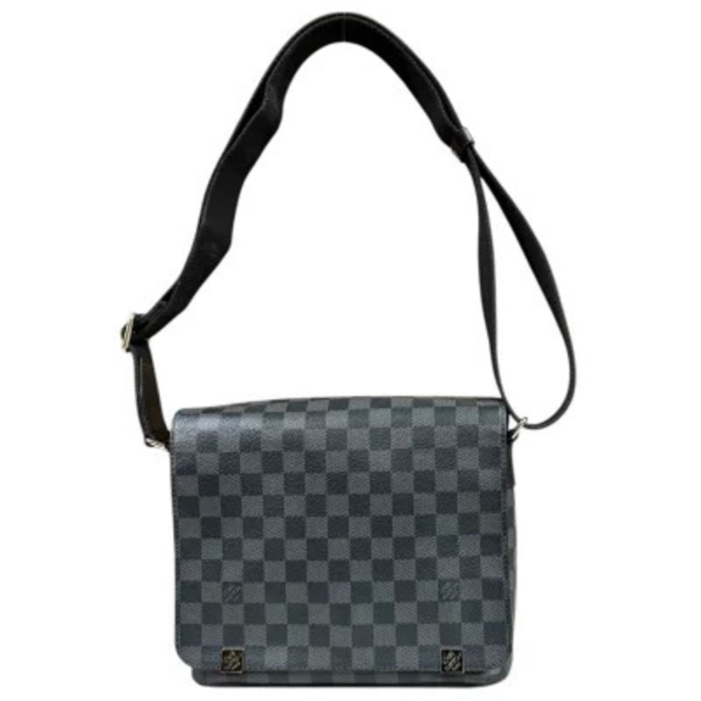 Louis Vuitton District NM Damier Graphite Black Shoulder Bag Canvas Black